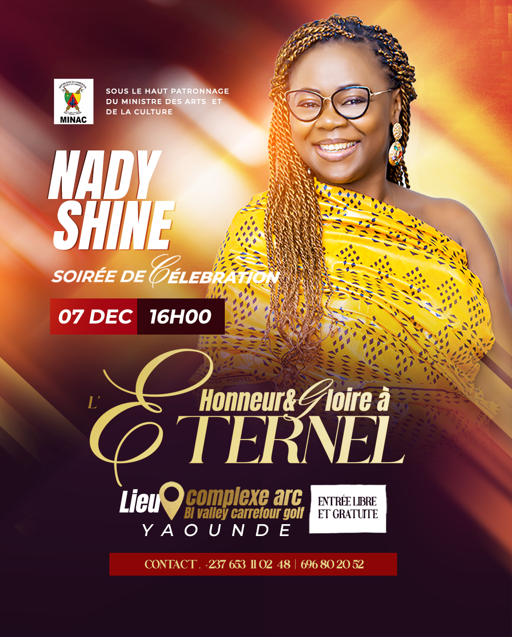 An exceptional evening awaits you in Yaoundé With NADY SHINE!