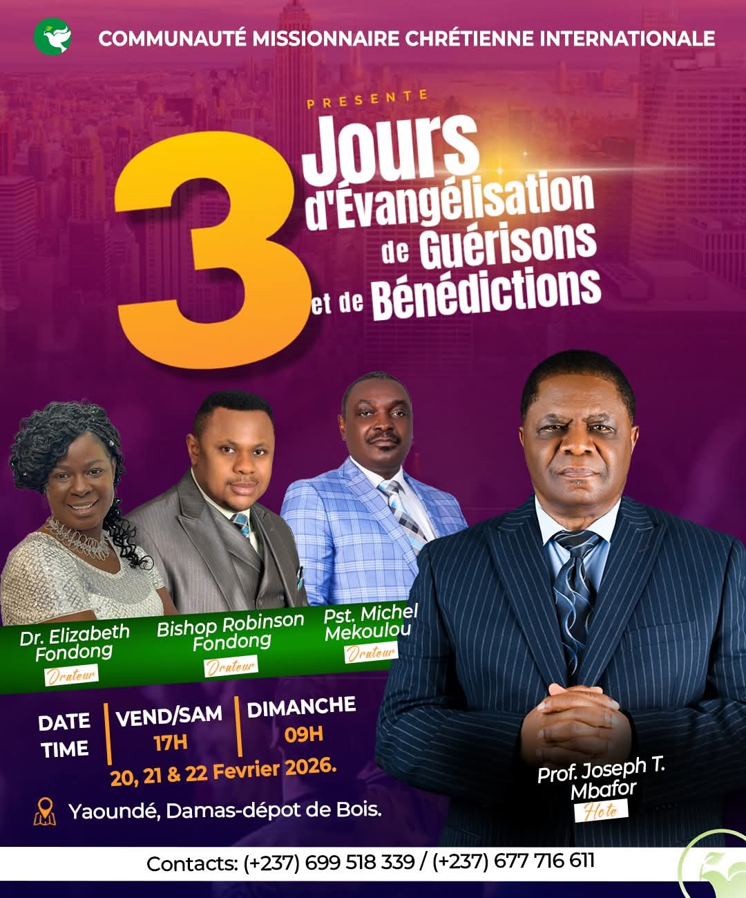 3 DAYS OF EVANGELIZATION, HEALING AND BLESSINGS AT CMCIE DAMAS IN YAOUNDÉ