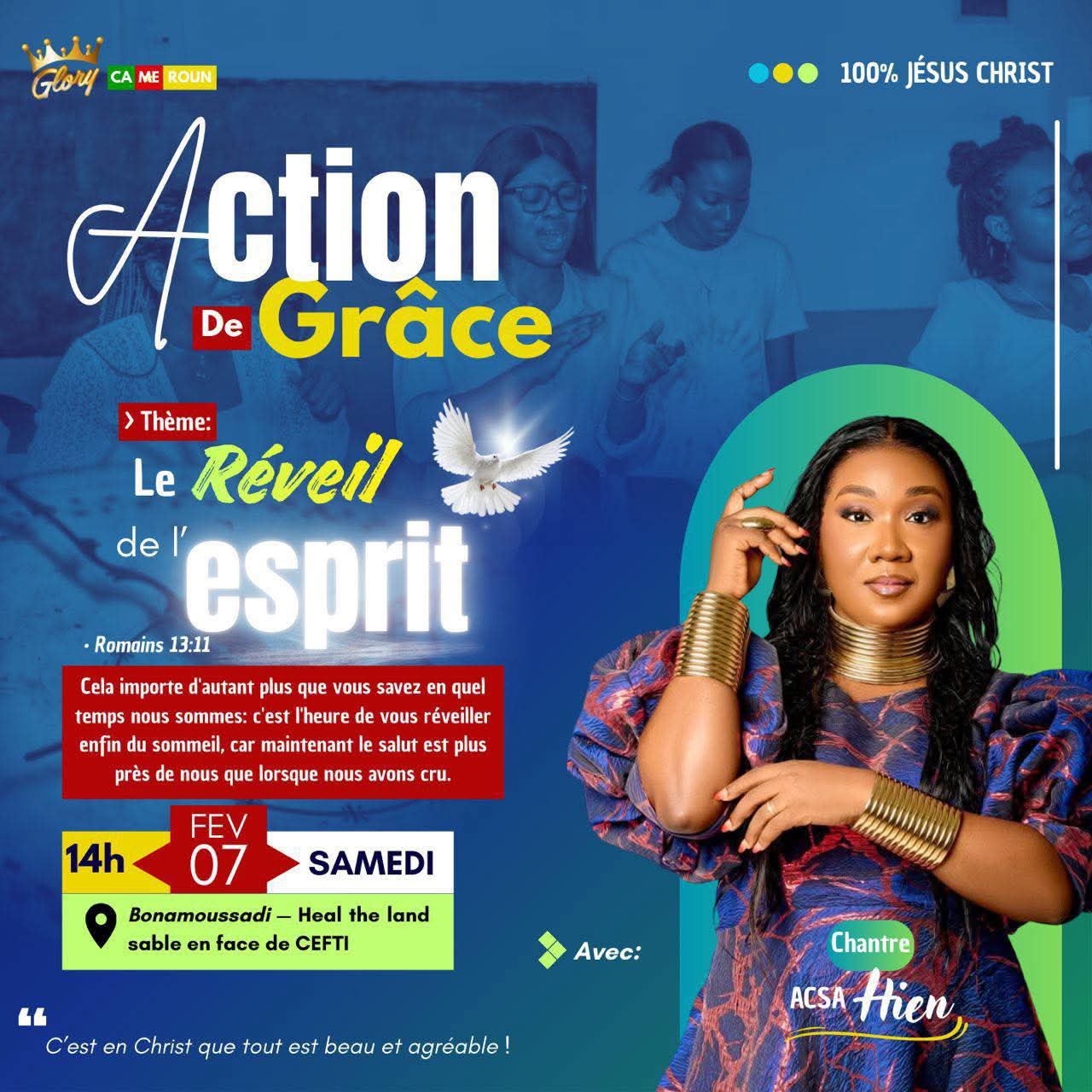 ACTION DE GRÂCE - LE RÉVEIL DE L'ESPRIT AVEC LA CHANTRE ACSA