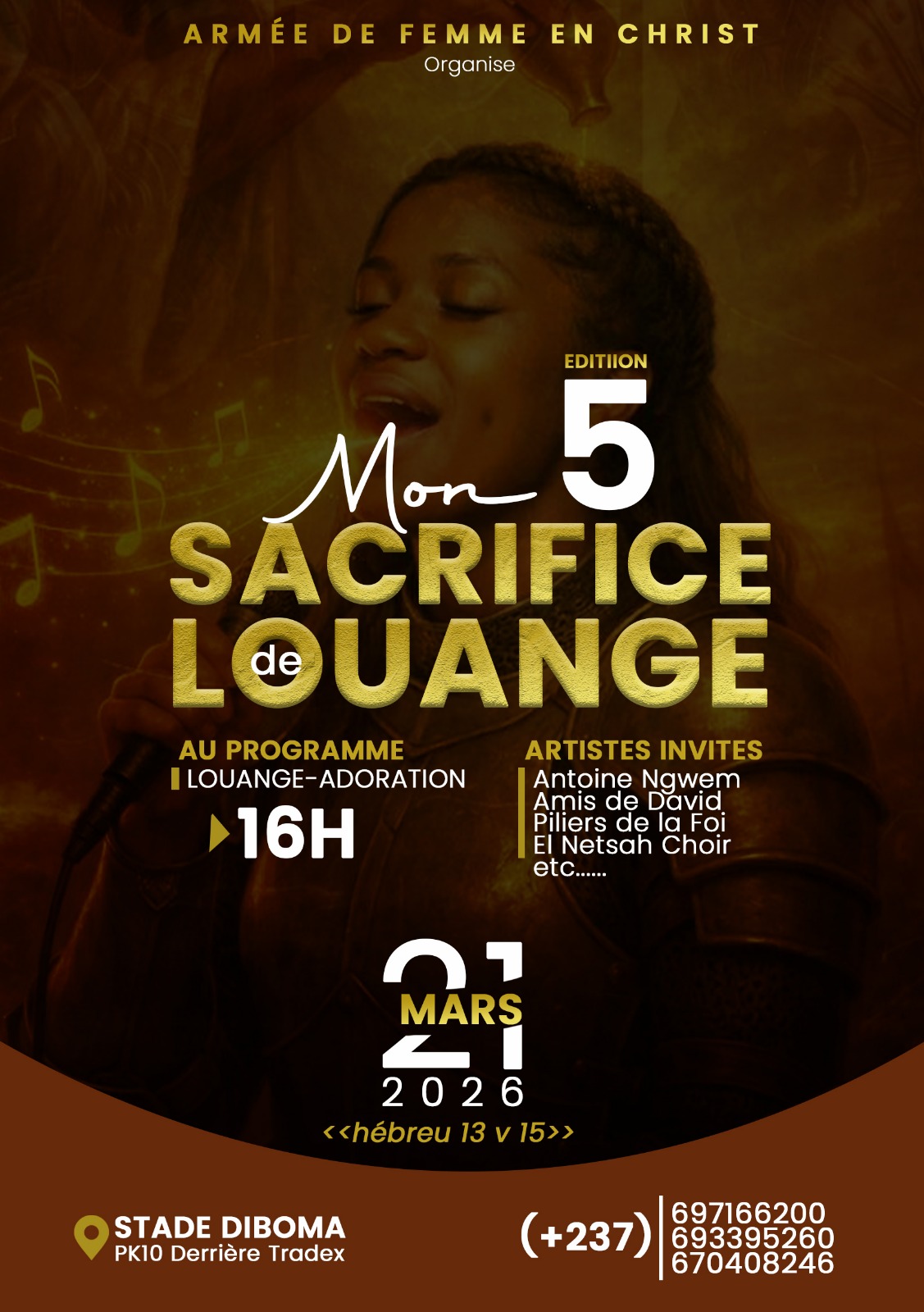 My Sacrifice of Praise” act 5: a great meeting of praise planned for March 21