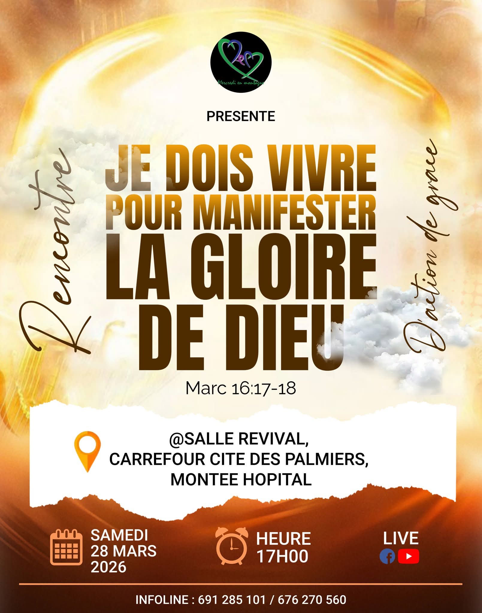 THANKSGIVING MEETING: “I MUST LIVE TO MANIFEST THE GLORY OF GOD”