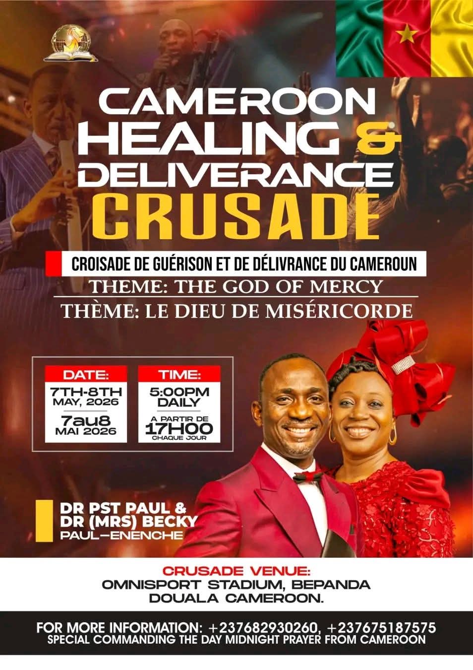 Dr Pst Paul &amp; Dr (Mme) Becky Paul-Enenche  À Douala en MAI 2026