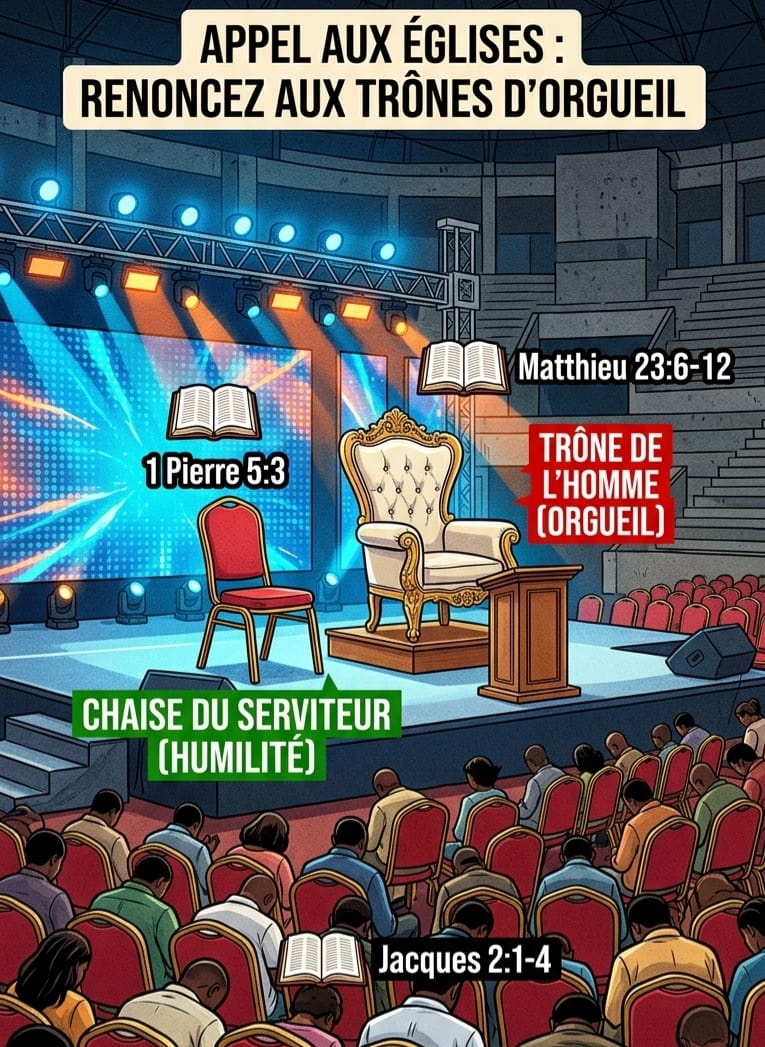 Appel aux églises protestantes évangéliques, pentecôtistes et de réveil : pourquoi il faut bannir les chaises spéciales pour les pasteurs