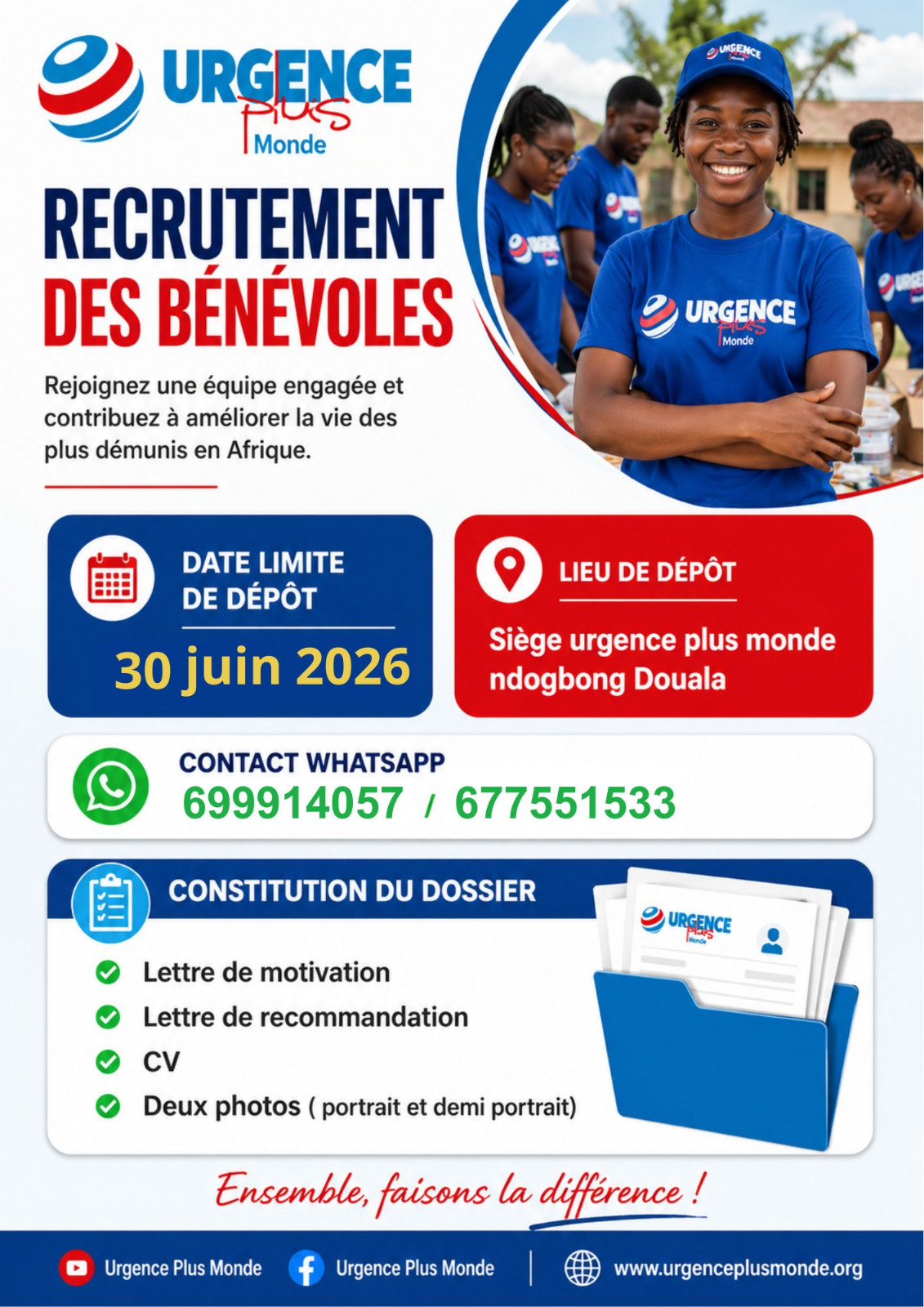 Urgence Plus Monde recrute des bénévoles !