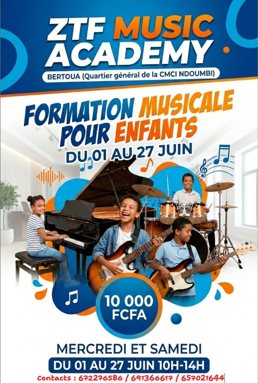 ZTF MUSIC ACADEMY OPENS ITS DOORS TO THE CHILDREN OF BERTOUA!