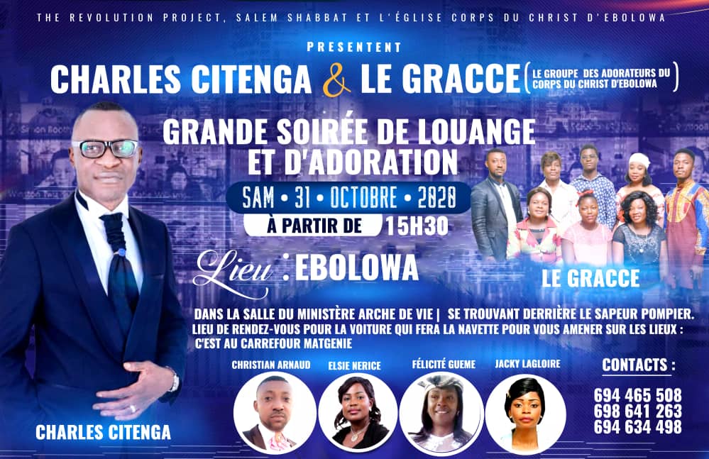Grande soirée de louange et d'adoration avec Charles Citenga et Le GRACCE