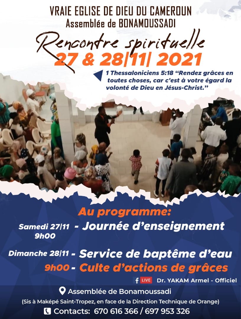 Rencontre Spirituelle 2021 &agrave; Vraie Eglise de Dieu Cameroun