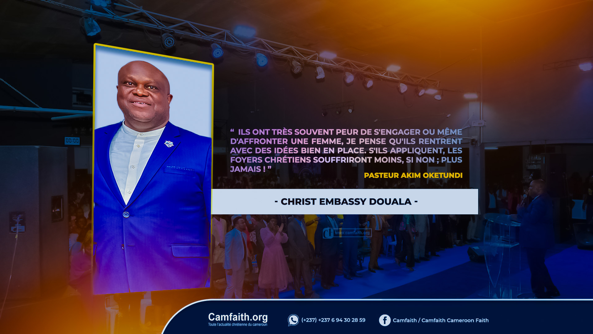 Christ Embassy Douala confronts men with their matrimonial responsibilities