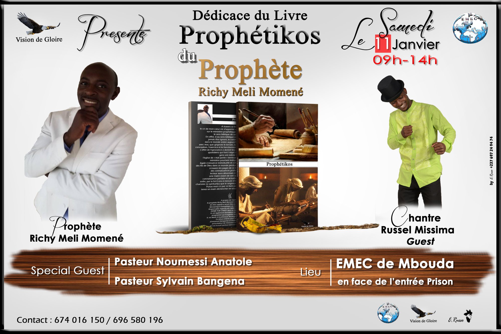 Dédicace du livre Prophétikos du Proph&egrave;te Richy Meli Momené