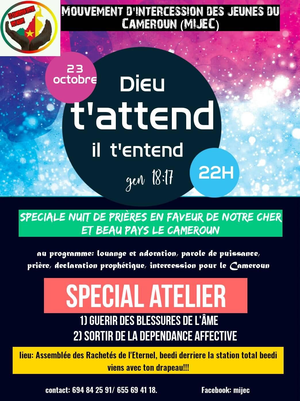 Spéciale nuit de pri&egrave;re en faveur du Cameroun