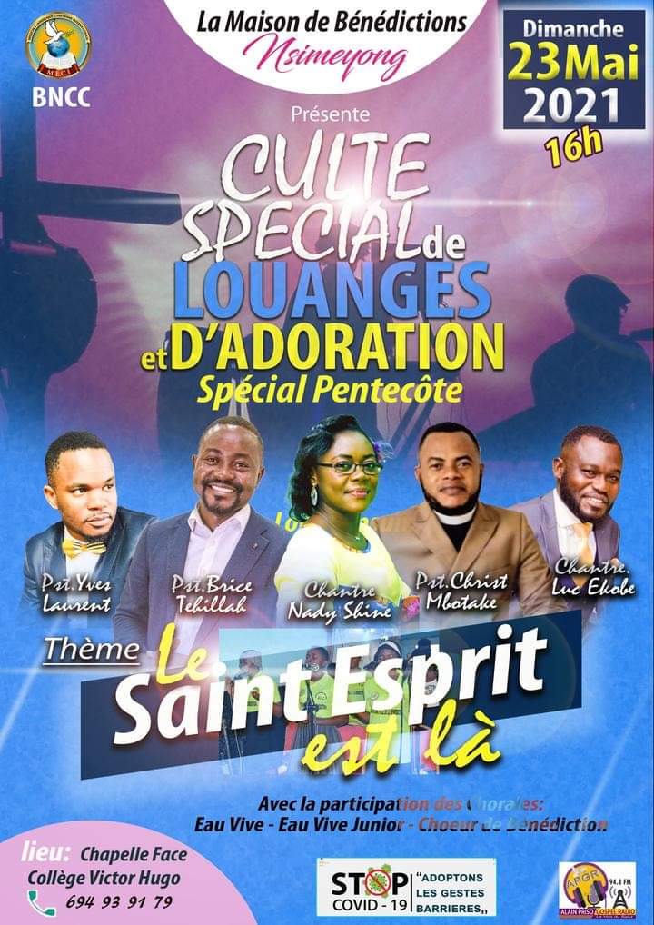 Culte spécial&nbsp; de louanges et d'adoration, spéciale Pentec&ocirc;te